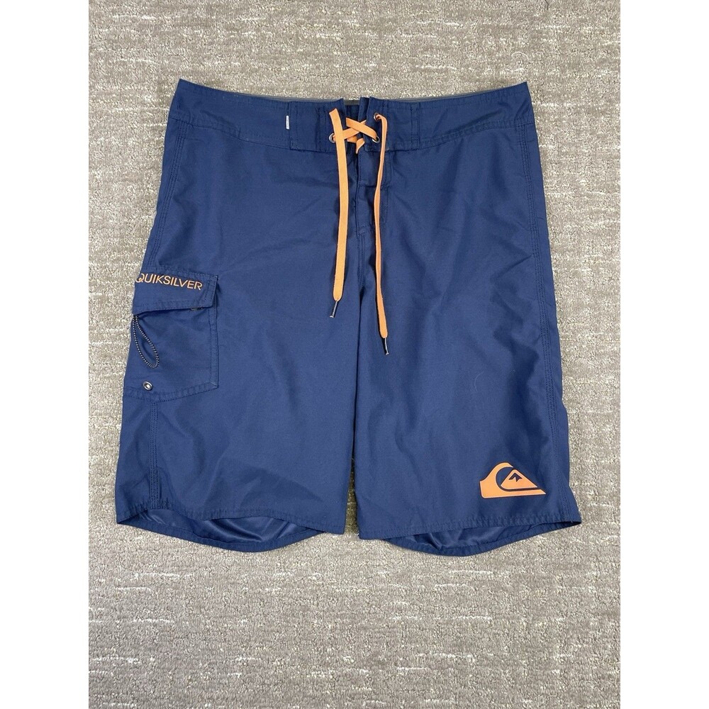 Quicksilver Blue/Orange Board Shorts Size 30 Dry Flight, Water Repellent